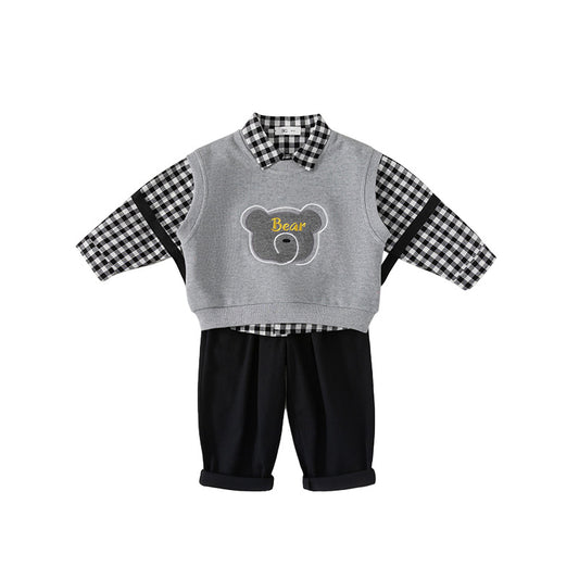 Bear Vest Three-piece Set